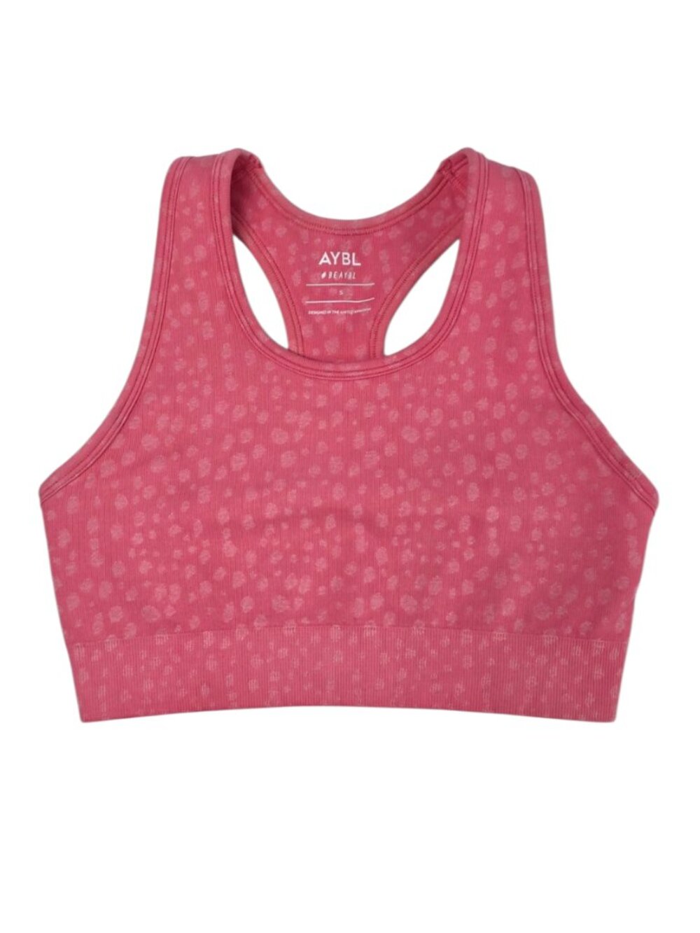 AYBL Pink Print Pullover Sports Bra, Athletic, Lifestyle, Gym, Size Small